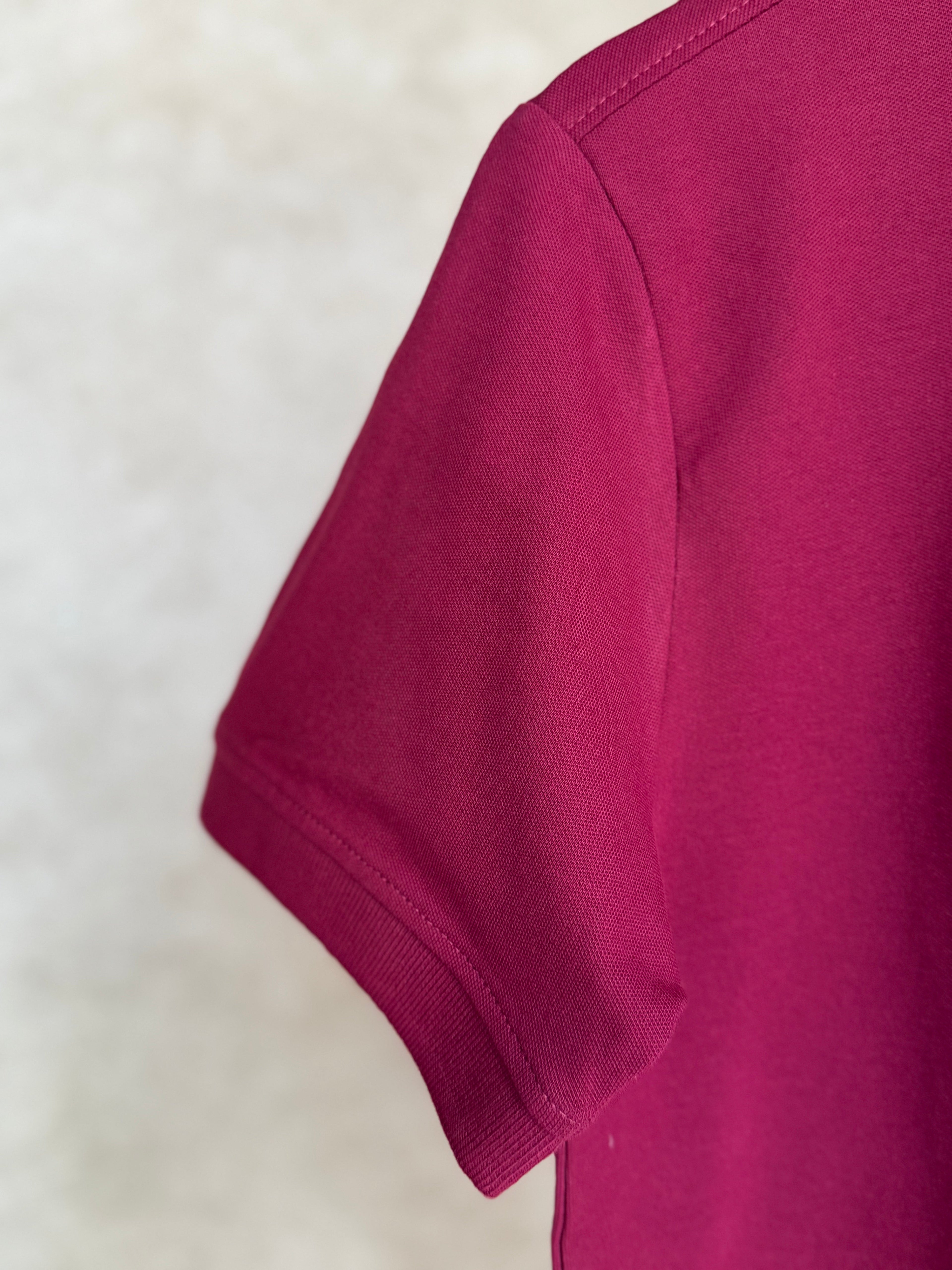 RALPH LAUREN - CUSTOM SLIM FIT LEATHER - PONY POLO SHIRT | MAROON
