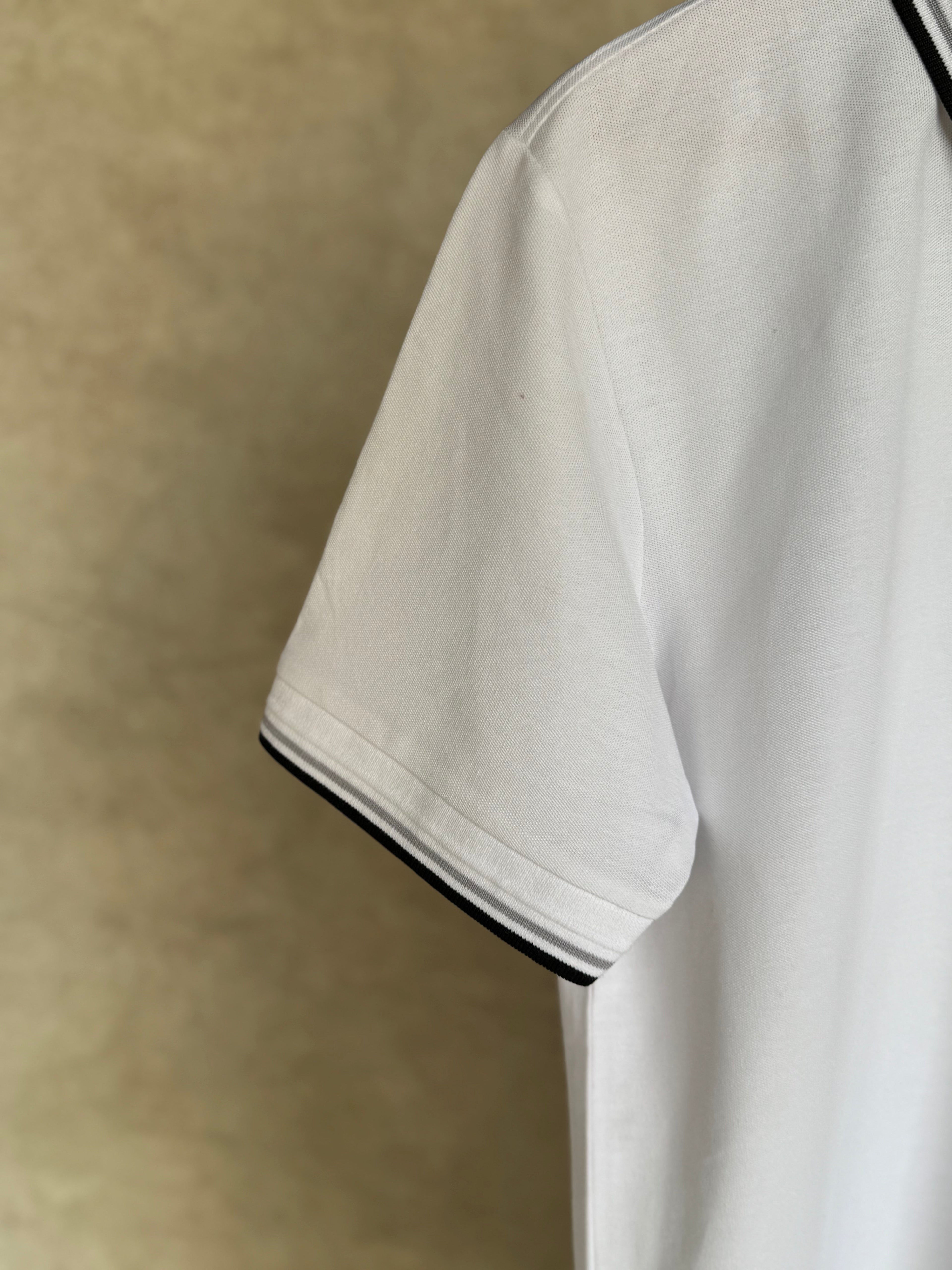 HUGO BOSS POLO SHIRT WITH EMBROIDERED LOGO | WHITE
