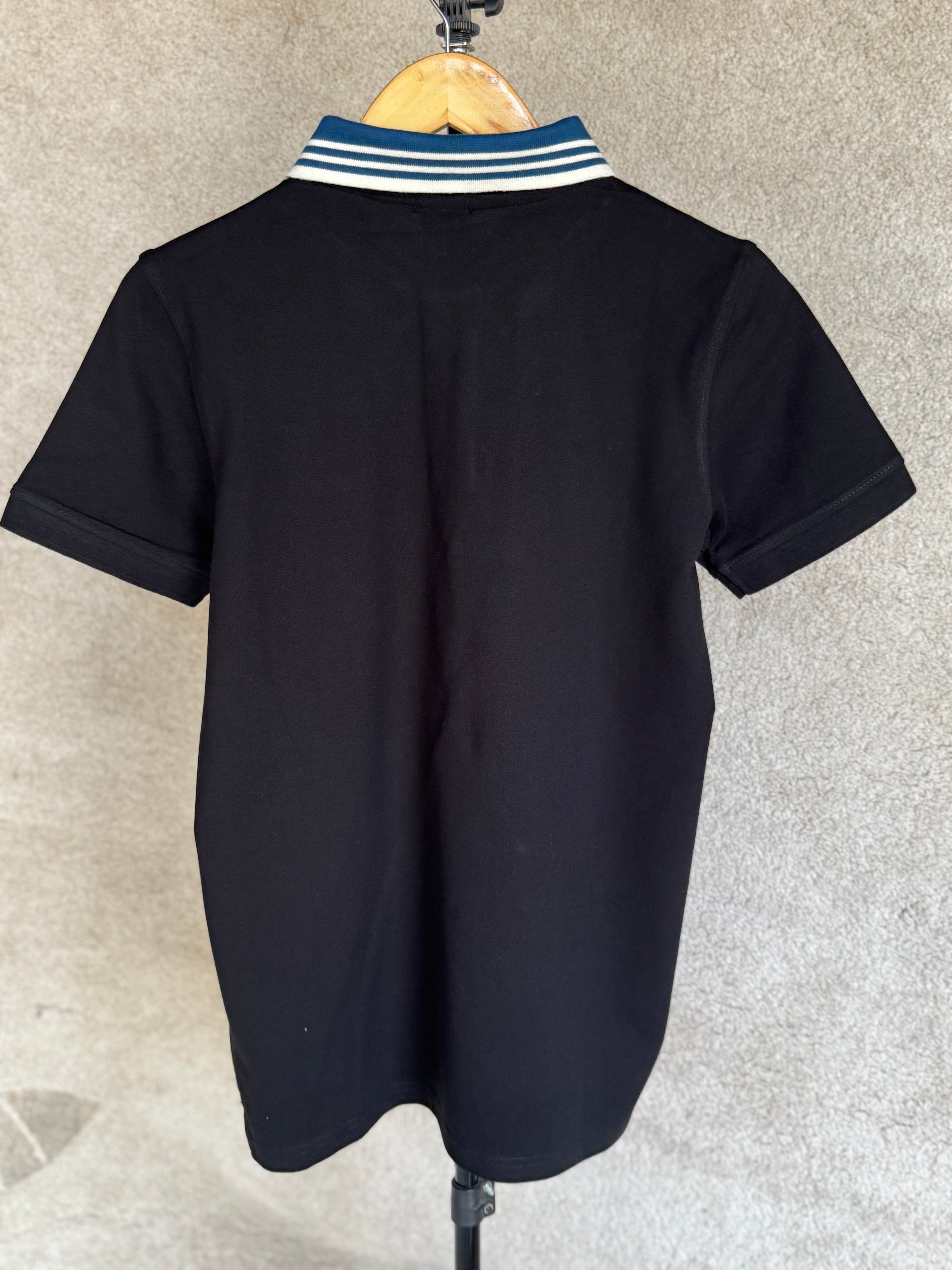 HUGO BOSS REGULAR-FIT POLO SHIRT WITH BOSS LOGO | BLACK