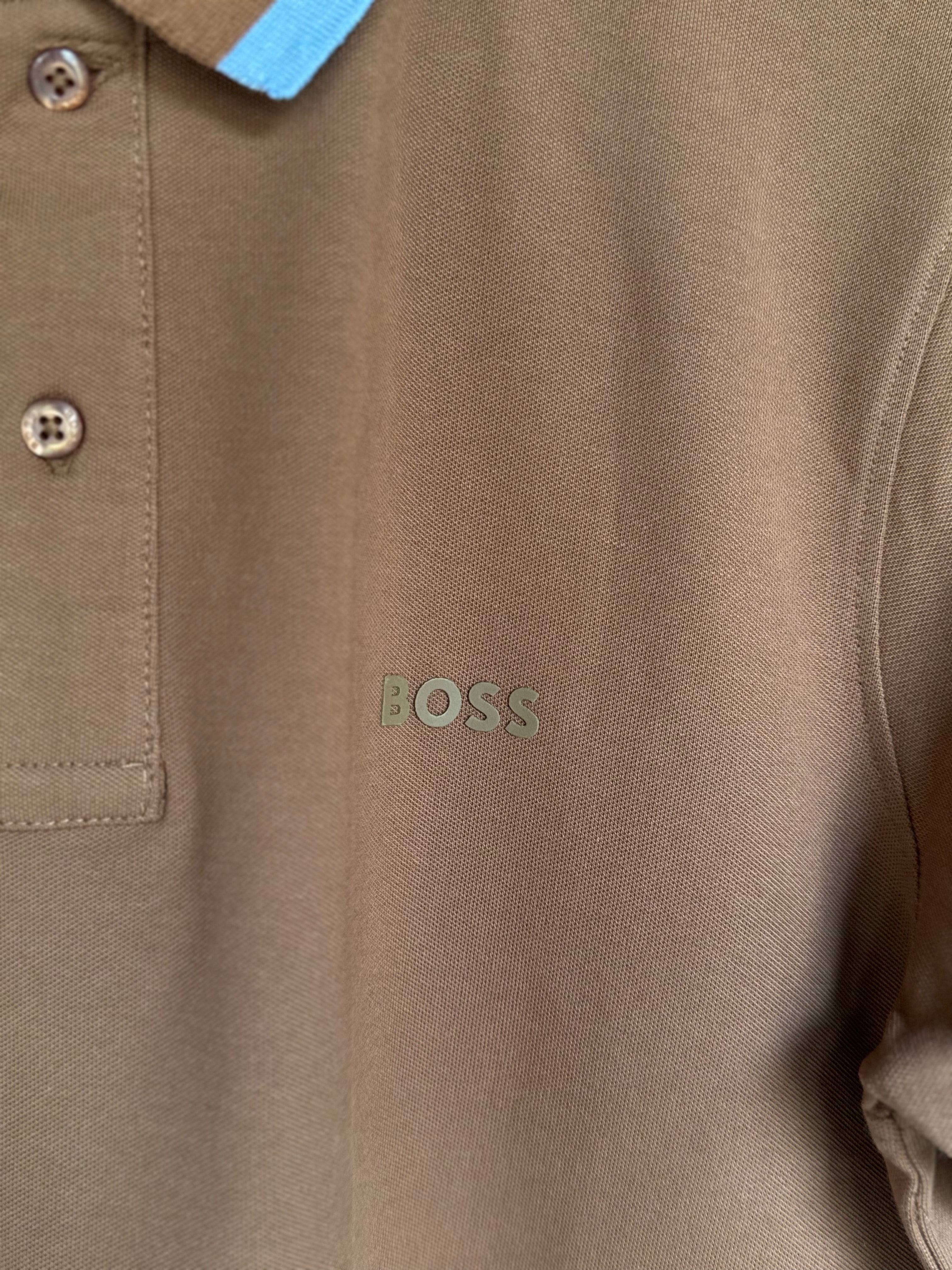 HUGO BOSS PHILLIPSON REGULAR FIT POLO SHIRT | BROWN
