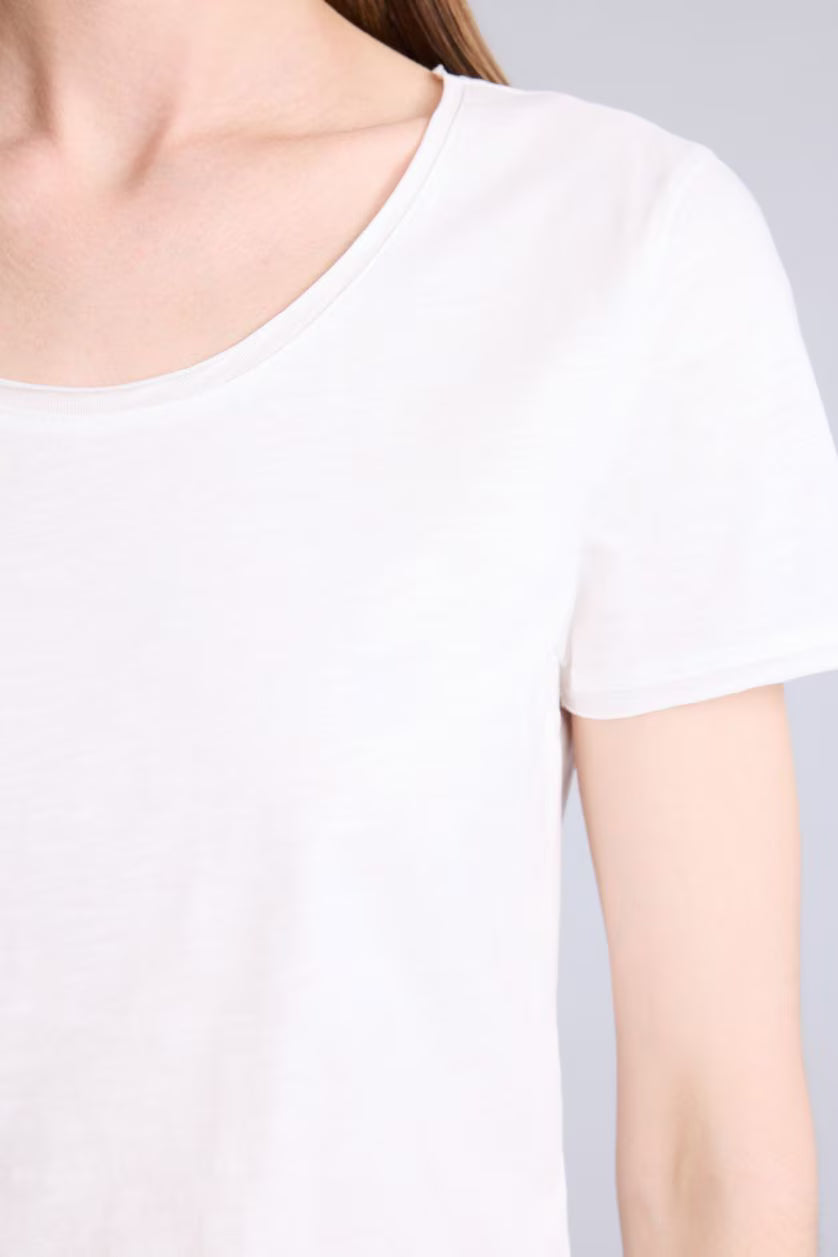 BLUEMOTION WOMEN'S WHITE BASIC CREW NECK T-SHIRT | SHORT SLEEVE TEE