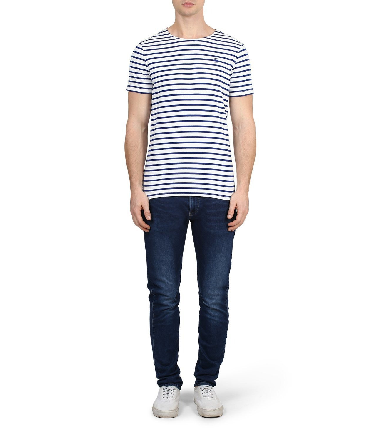 G-STAR RAW T-SHIRT SLIM FIT ROUND NECK | WHITE