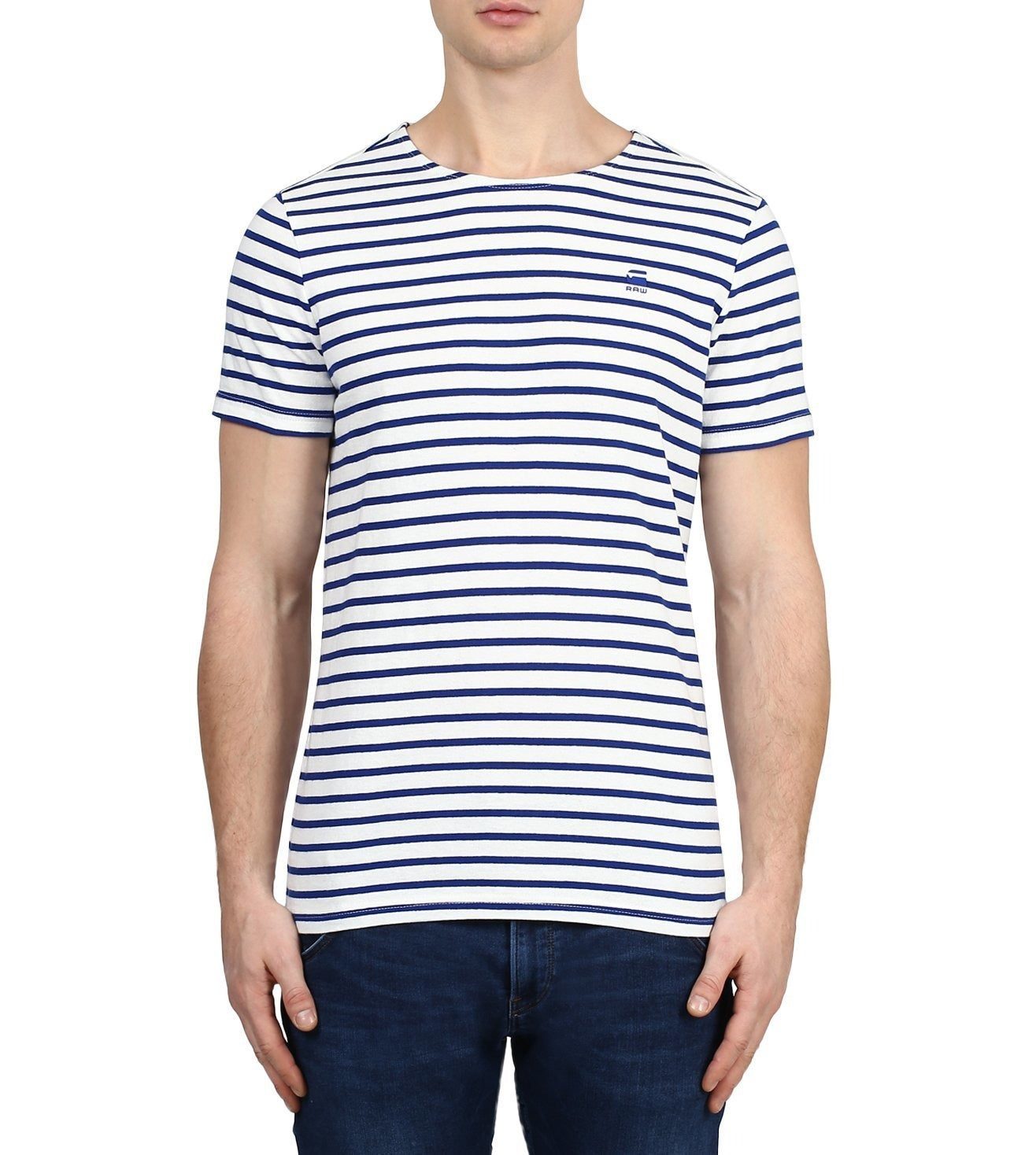 G-STAR RAW T-SHIRT SLIM FIT ROUND NECK | WHITE