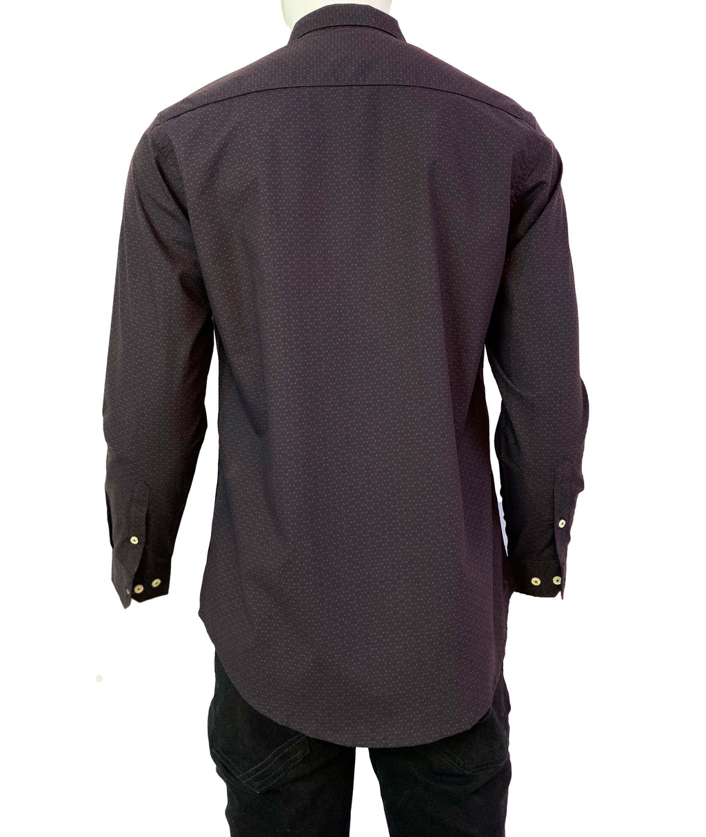 NEXT CLASSIC DOTTED PRINT-SLIM FIT-CASUAL SHIRT | BLACK