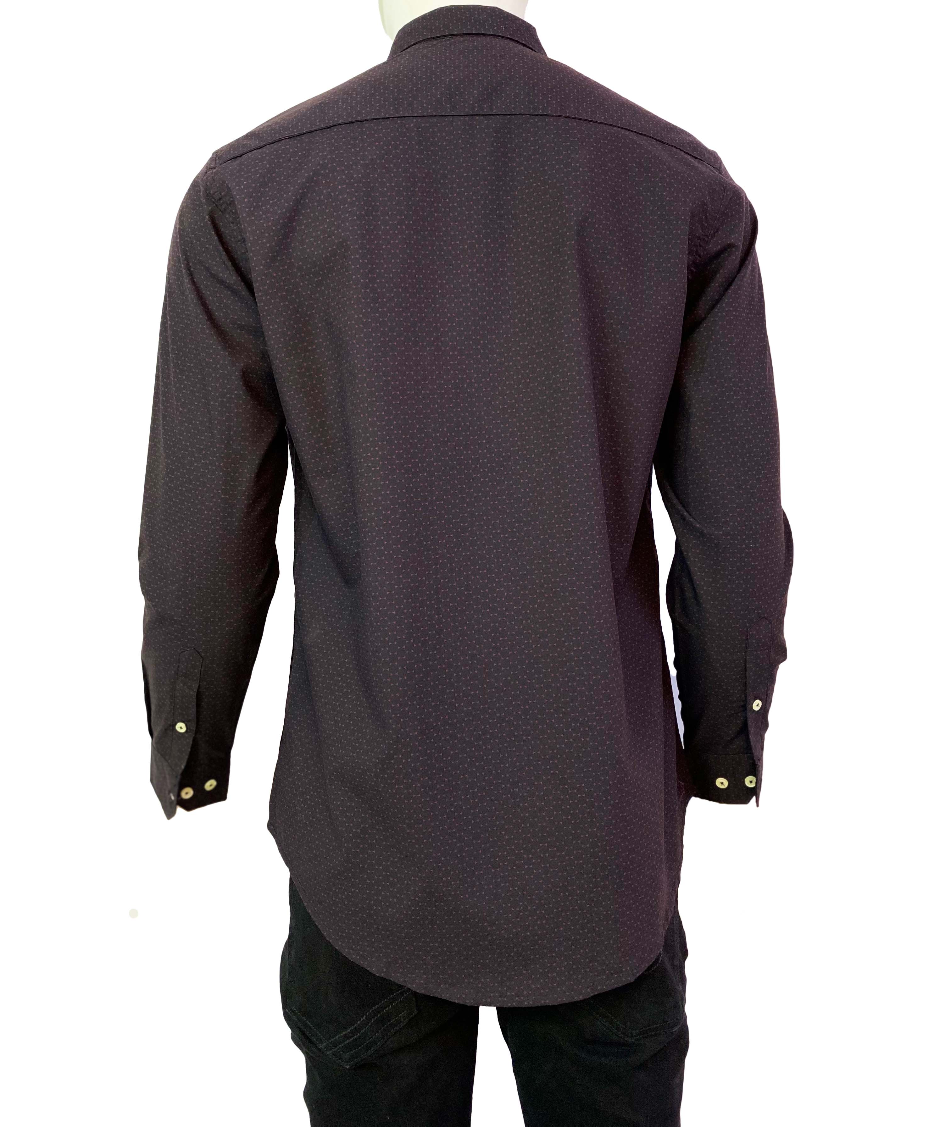 NEXT CLASSIC DOTTED PRINT-SLIM FIT-CASUAL SHIRT | BLACK