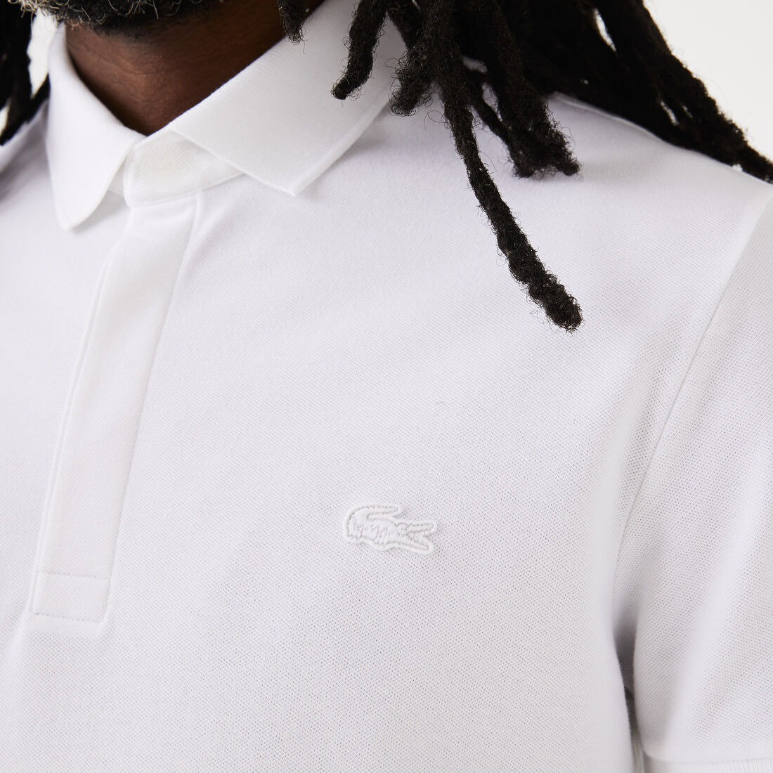 LACOSTE SLIM FIT PARIS STRETCH PIQUE POLO SHIRT | WHITE