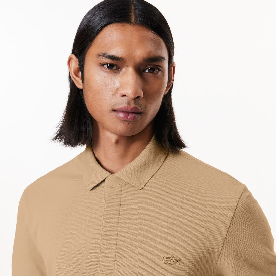 LACOSTE SLIM FIT PARIS STRETCH PIQUE POLO SHIRT | BEIGE