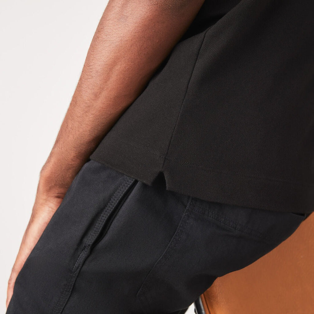 LACOSTE SLIM FIT PARIS STRETCH PIQUE POLO SHIRT | BLACK