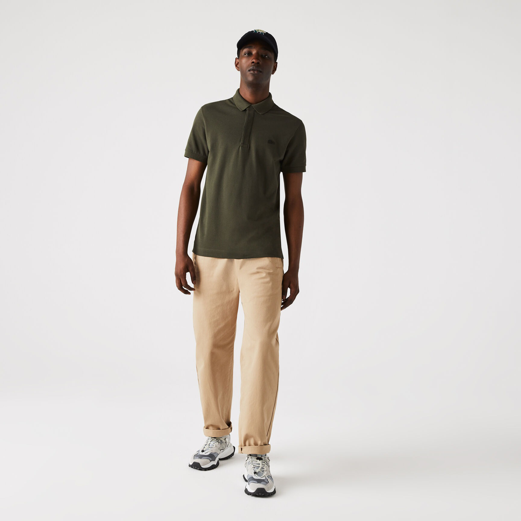 LACOSTE SLIM FIT PARIS STRETCH PIQUE POLO SHIRT | DARK GREEN