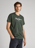 PEPE JEANS COTTON T-SHIRT WITH PRINTED LOGO SLIM FIT | CASTING