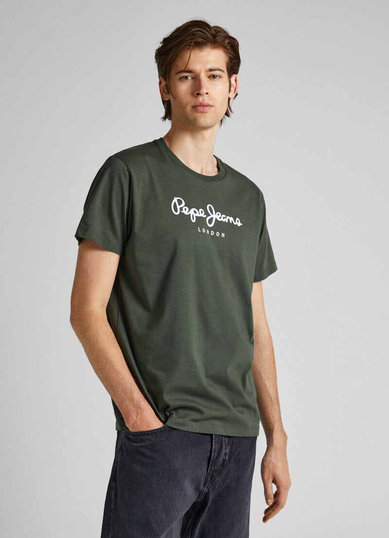 PEPE JEANS COTTON T-SHIRT WITH PRINTED LOGO SLIM FIT | CASTING