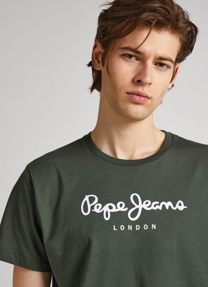 PEPE JEANS COTTON T-SHIRT WITH PRINTED LOGO SLIM FIT | CASTING
