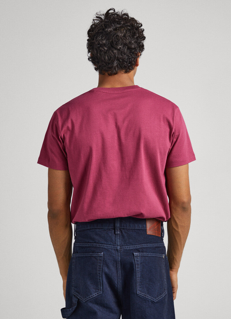 PEPE JEANS PUFF PRINT T-SHIRT | CRUSHED RED