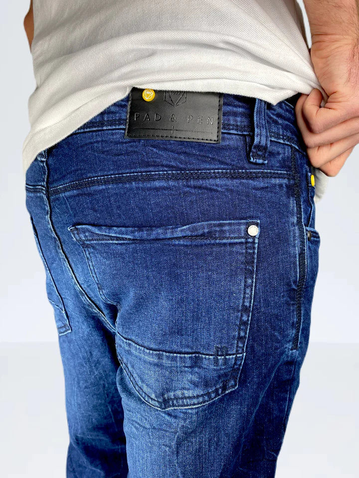 PAD & PEN REGULAR FIT JEANS-MENS | DENIM BLUE