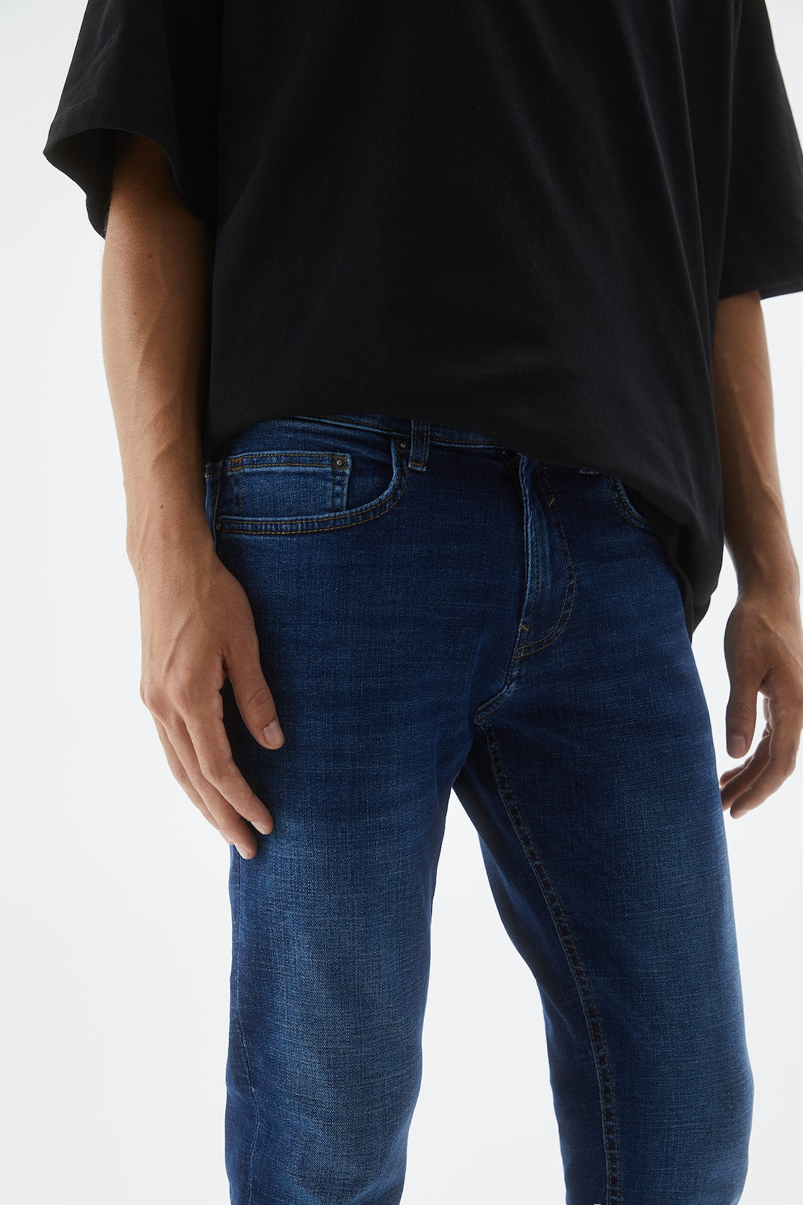 PULL & BEAR SLIM FIT DENIM JEANS MENS | DARK BLUE
