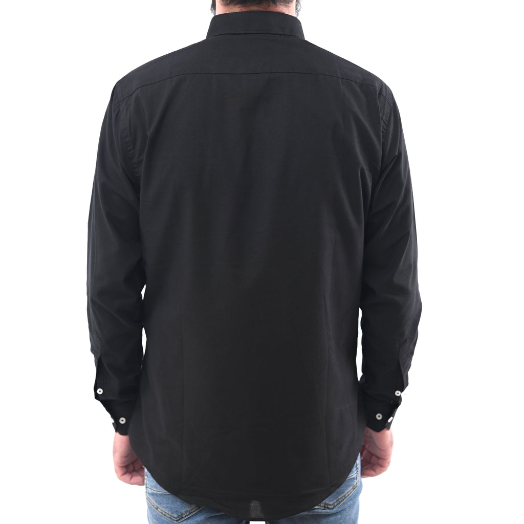 ZARA-MENS PREMIUM-SLIM FIT-CASUAL-COTTON-SHIRT | BLACK