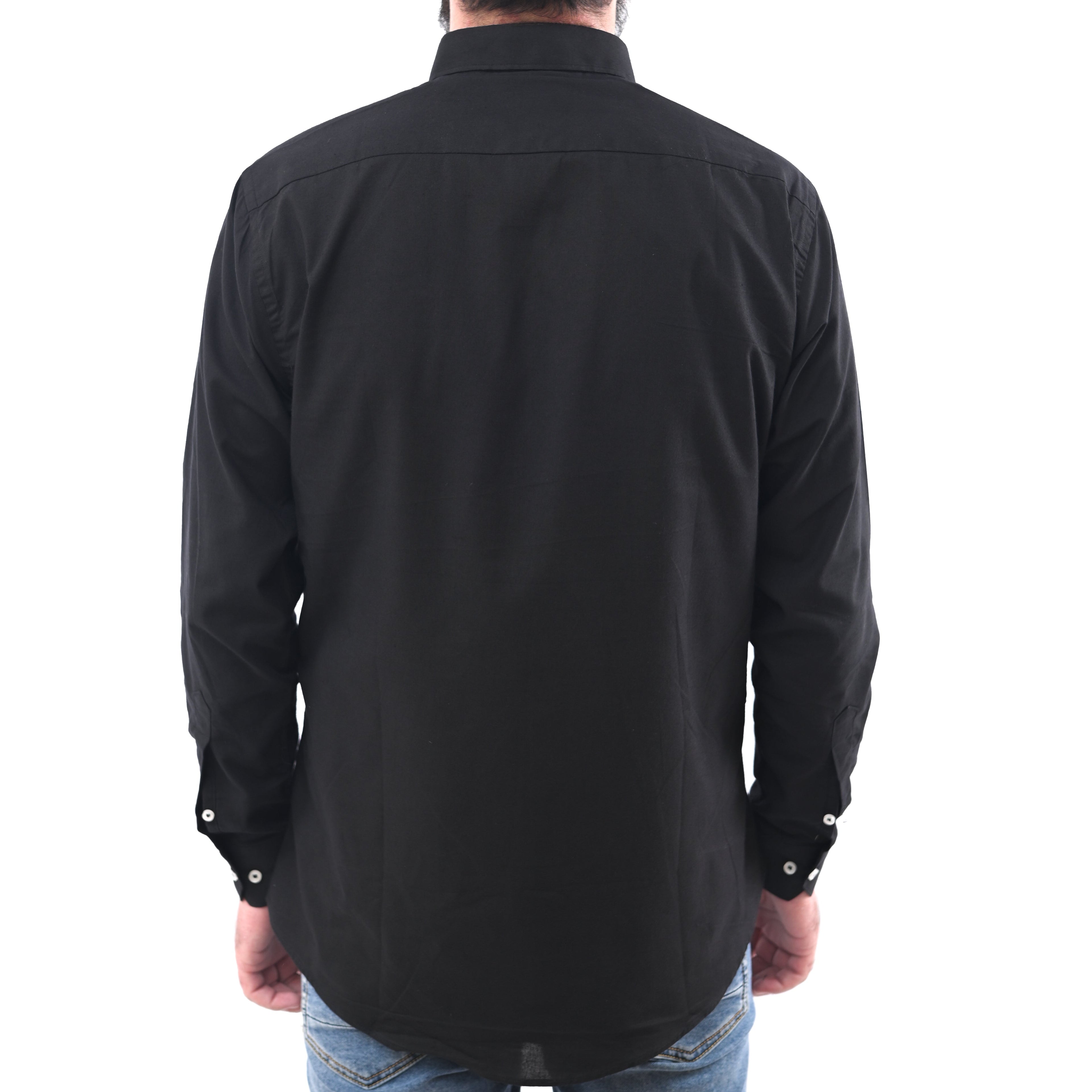 ZARA-MENS PREMIUM-SLIM FIT-CASUAL-COTTON-SHIRT | BLACK