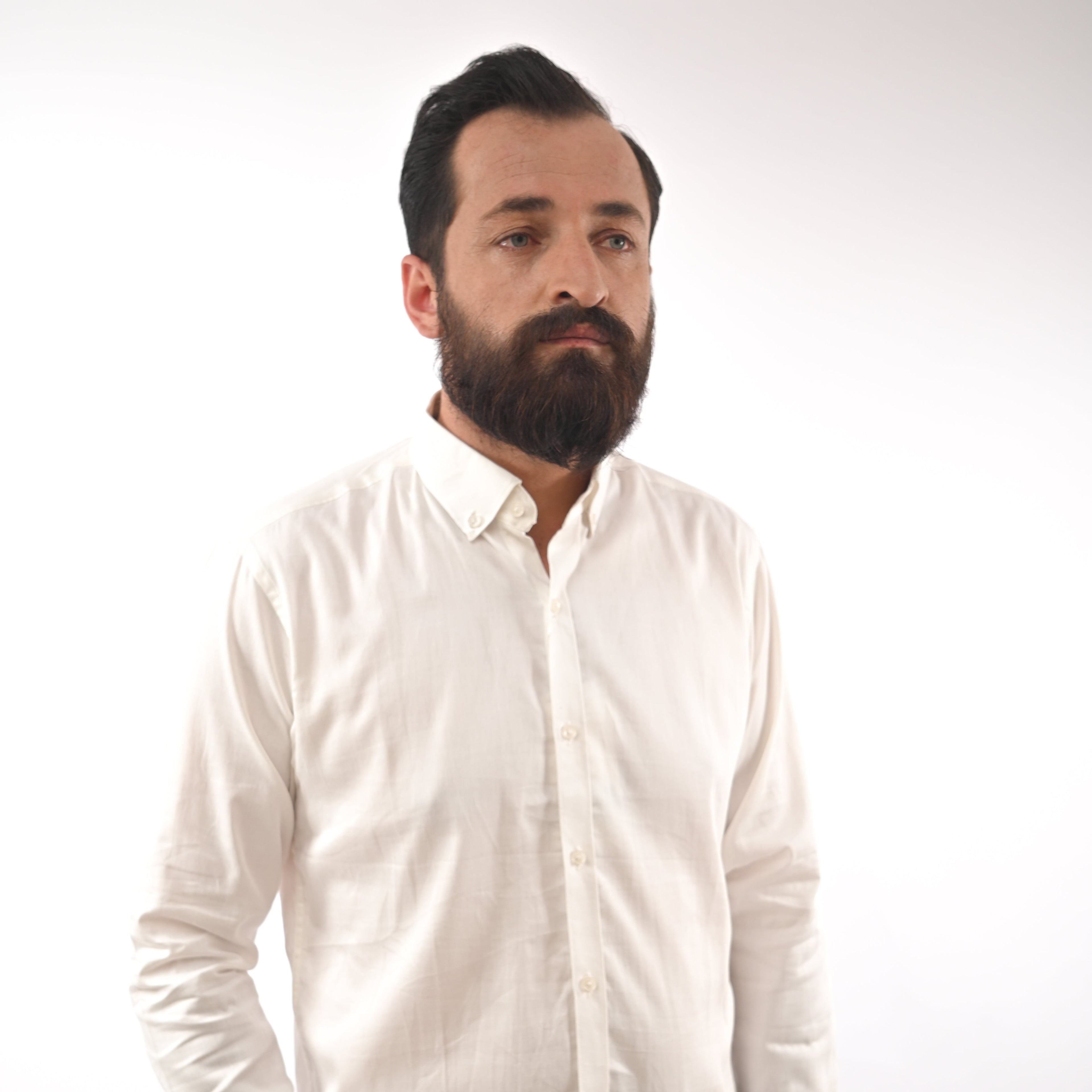 ZARA-MENS PREMIUM-SLIM FIT-CASUAL-COTTON-SHIRT | WHITE