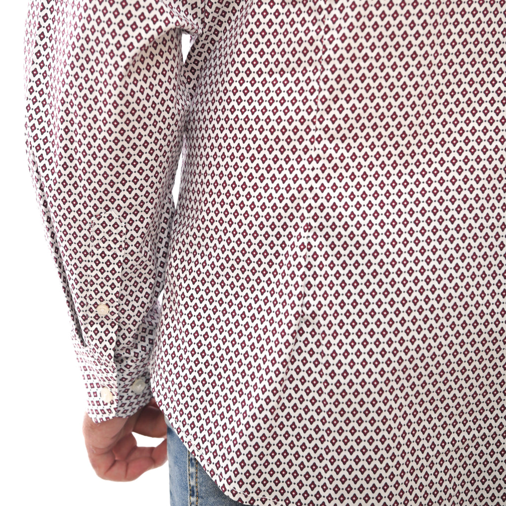 GUESS-LOS ANGELES-PRINTED-SLIM FIT-CASUAL SHIRT | WHITE