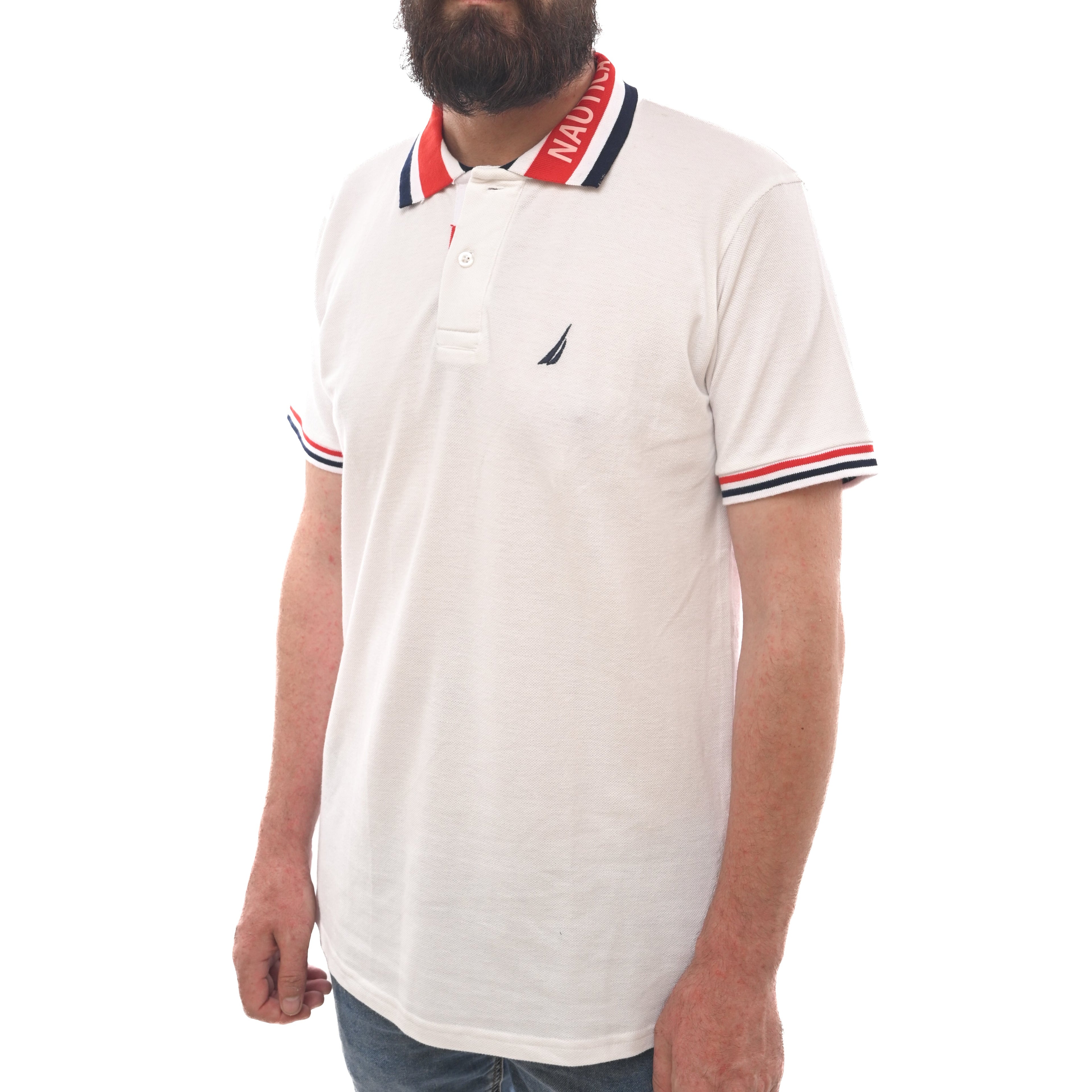 NAUTICA MENS-SHORT SLEEVE COTTON POLO | WHITE