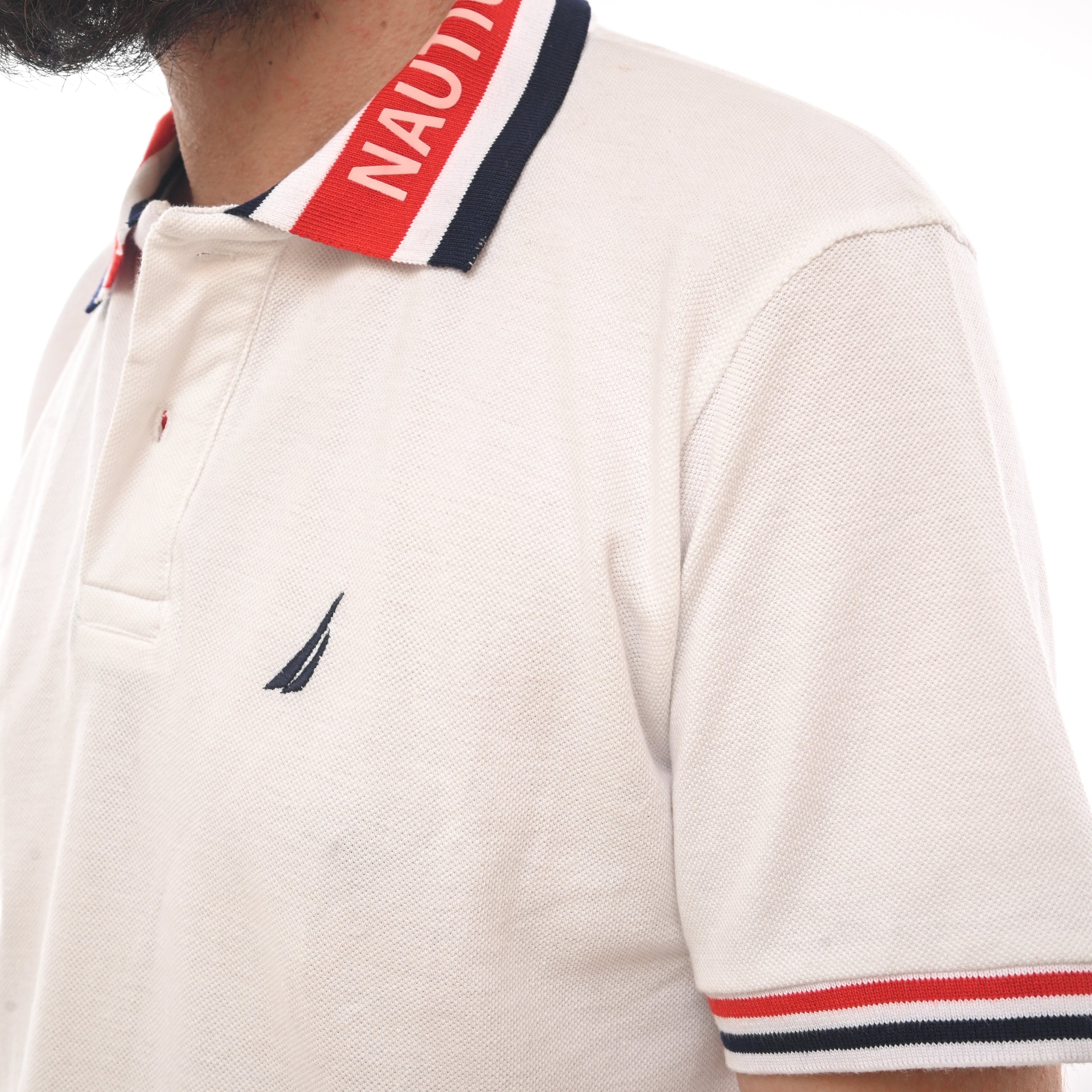NAUTICA MENS-SHORT SLEEVE COTTON POLO | WHITE