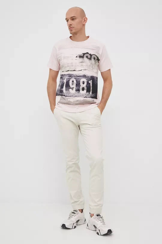 GUESS MEN'S T-SHIRT DOVER CN SS TEE | LIGHT PINK