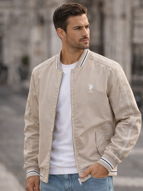 US POLO ASSN. PREMIUM WATER-RESISTANT REVERSIBLE JACKET IMPORTED | BEIGE
