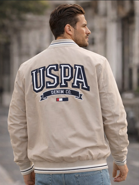 US POLO ASSN. PREMIUM WATER-RESISTANT REVERSIBLE JACKET IMPORTED | BEIGE