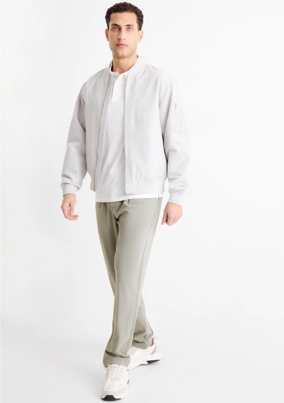 C&A CHINOS TAPERED FIT TEXTURED | SAGE GREEN