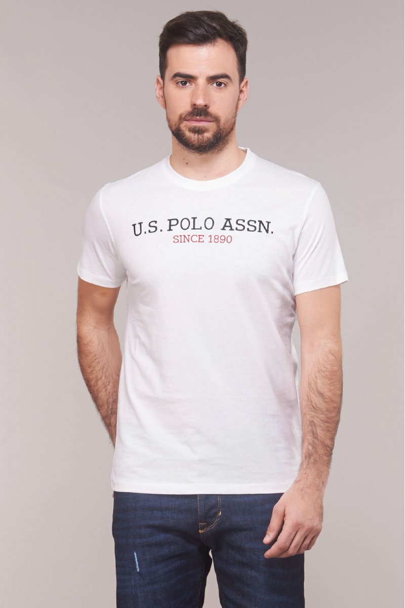 U.S POLO ASSN | BASIC INSTITUTIONAL EMBROIDERED T-SHIRT | WHITE