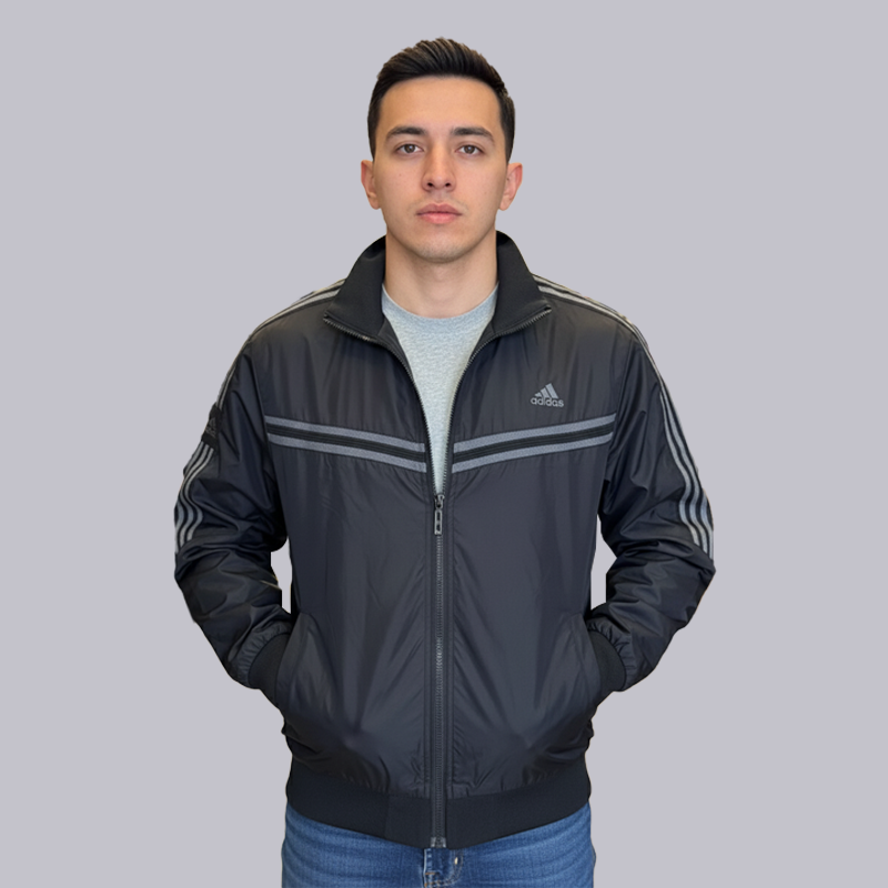 ADIDAS MEN’S REVERSIBLE WINTER JACKET TWO-SIDE WEAR | BLACK