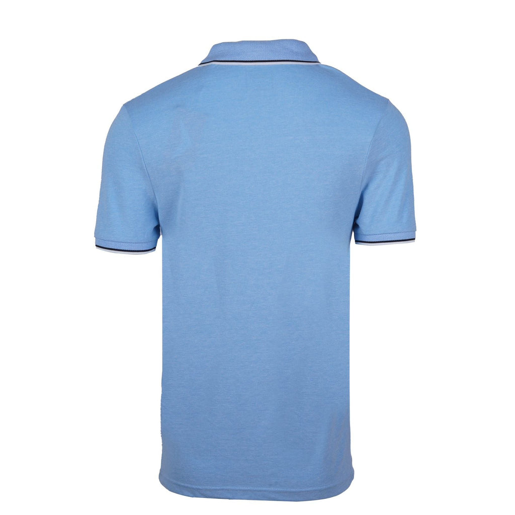 JULES PREMIUM-FLEXIBLE-RIBBED-SHORT SLEEVE-POLO SHIRT | SLUB SKY BLUE