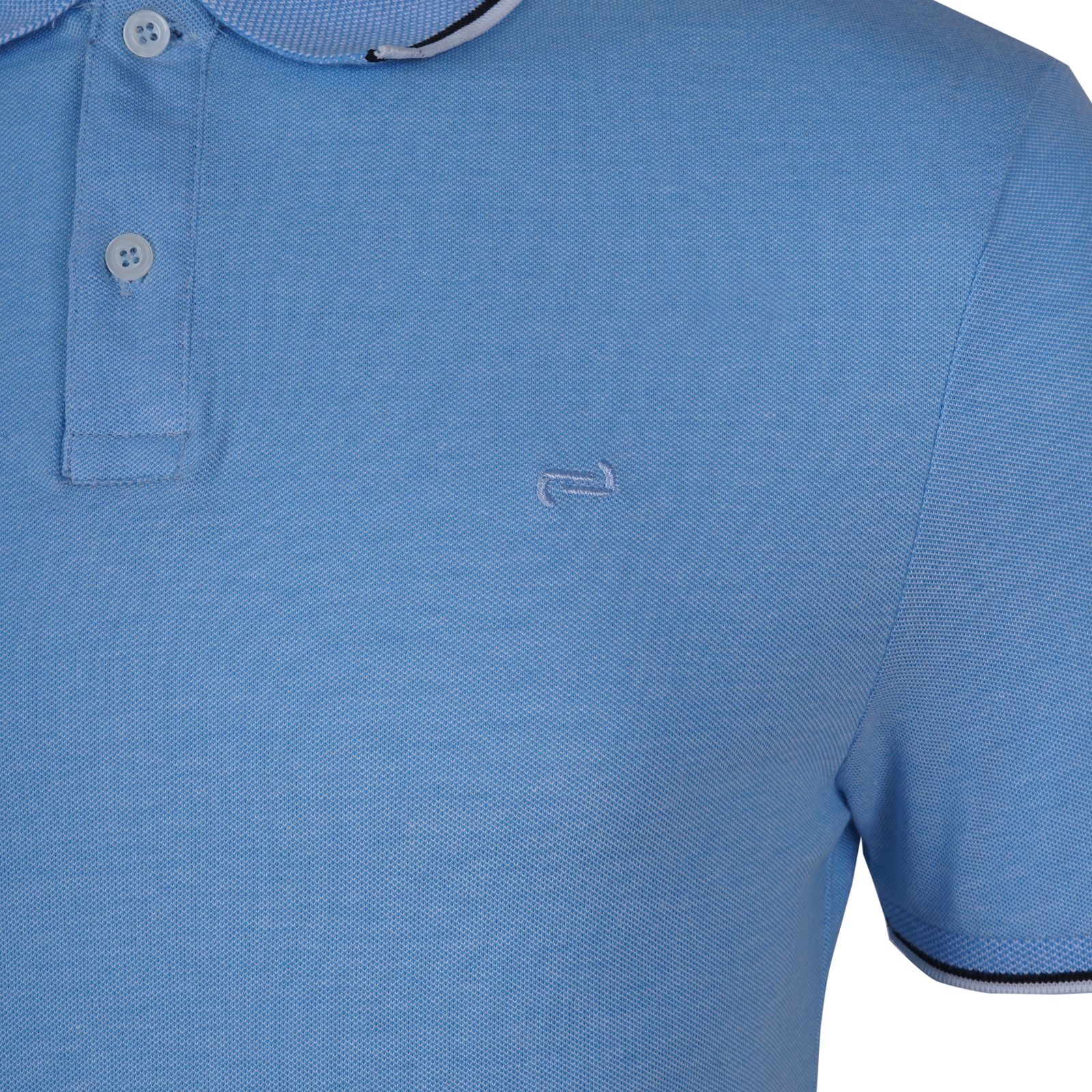 JULES PREMIUM-FLEXIBLE-RIBBED-SHORT SLEEVE-POLO SHIRT | SLUB SKY BLUE