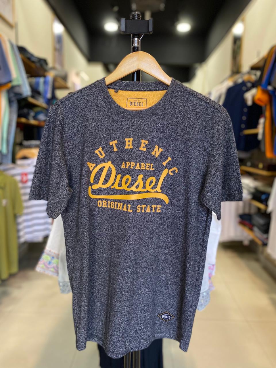 DIESEL AUTHENTIC ORIGINAL STATE GRAPHIC T-SHIRT| DARK GREY