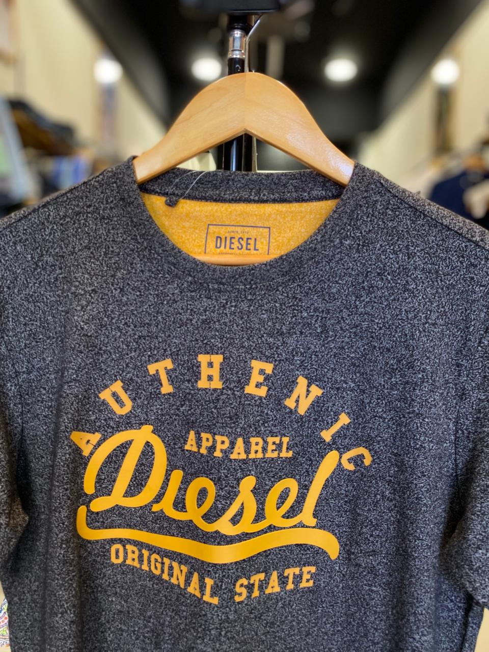 DIESEL AUTHENTIC ORIGINAL STATE GRAPHIC T-SHIRT| DARK GREY