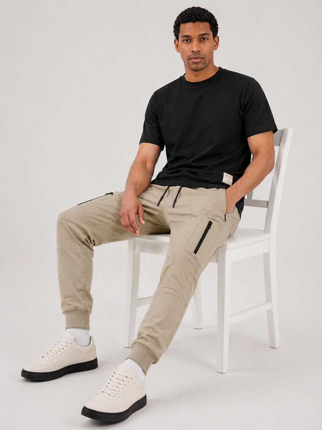 CLAYTON STREET CULTURE PLUSH JOGGER TROUSER | BEIGE