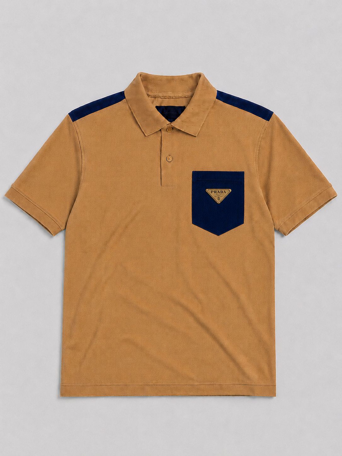 PRADA MEN'S POLO EMBROIDERY LOGO | GOLD