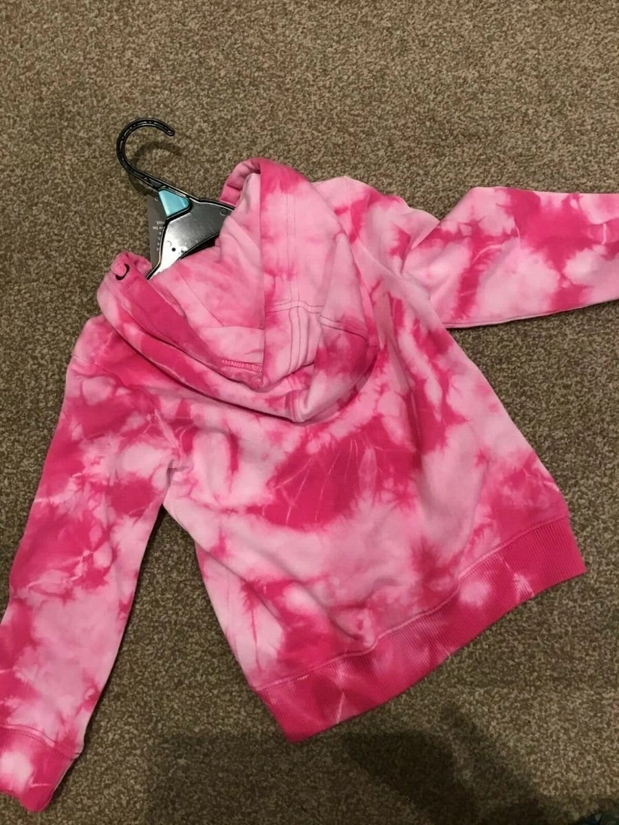 GIRLS PINK TIE-DYE ZIP-UP HOODIE | SOFT COTTON