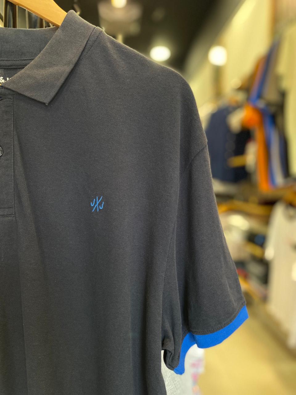 JACK & JONES PLAIN POLO | NAVY BLUE