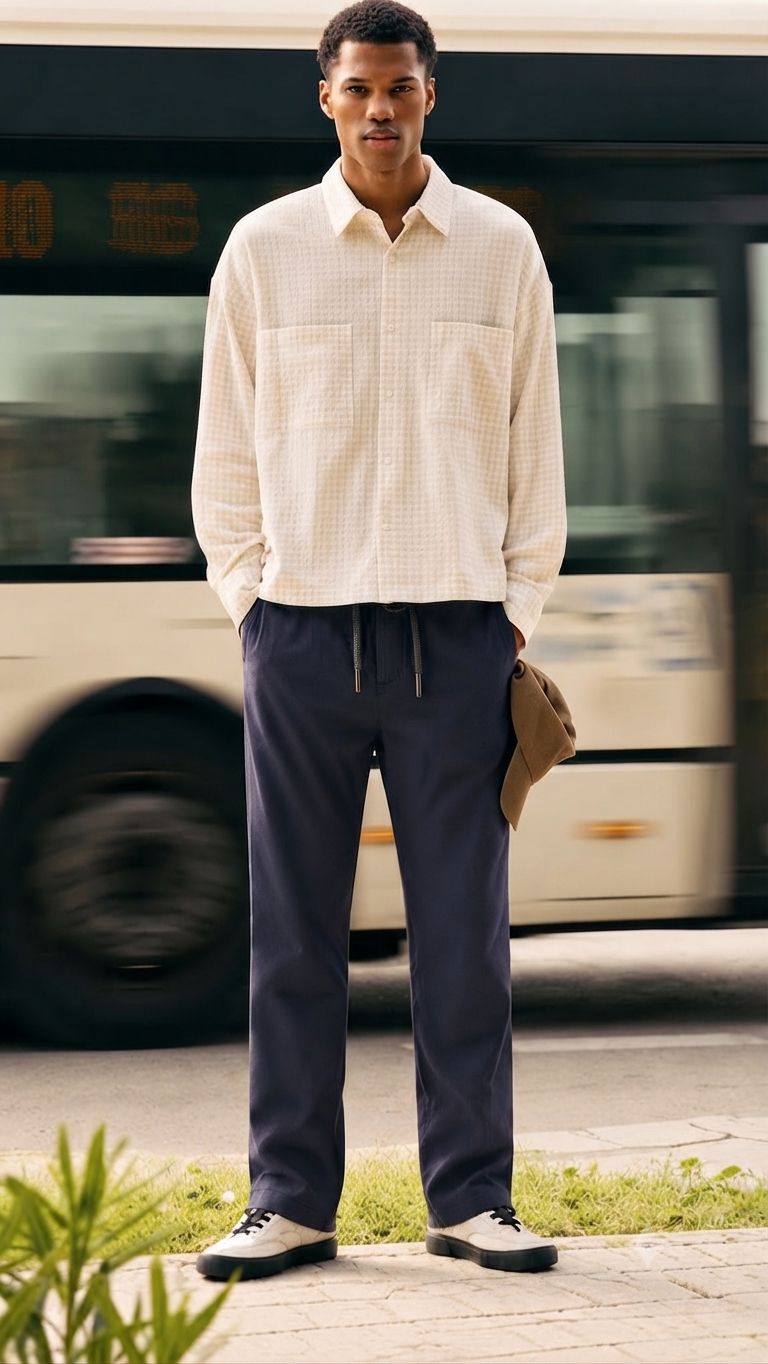 PULL & BEAR LIGHTWEIGHT SOFT FIT TROUSERS | DARK PURPLE