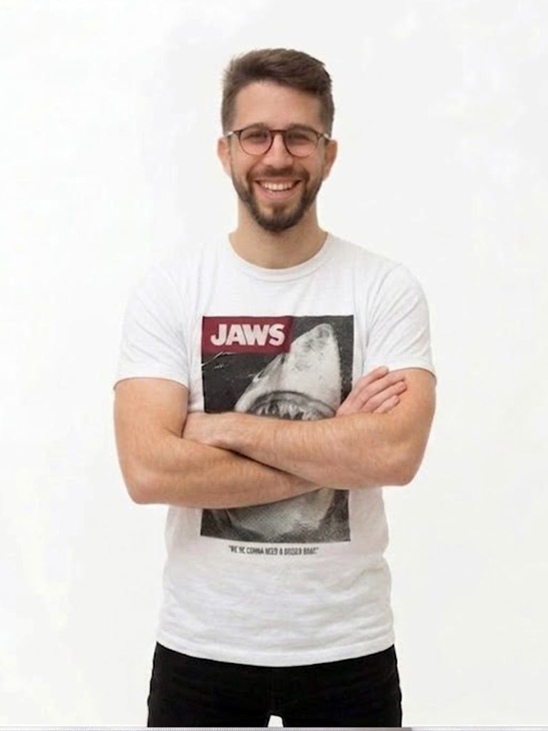 JAWS MEN’S PRINTED LOGO T-SHIRT | WHITE (SALE)