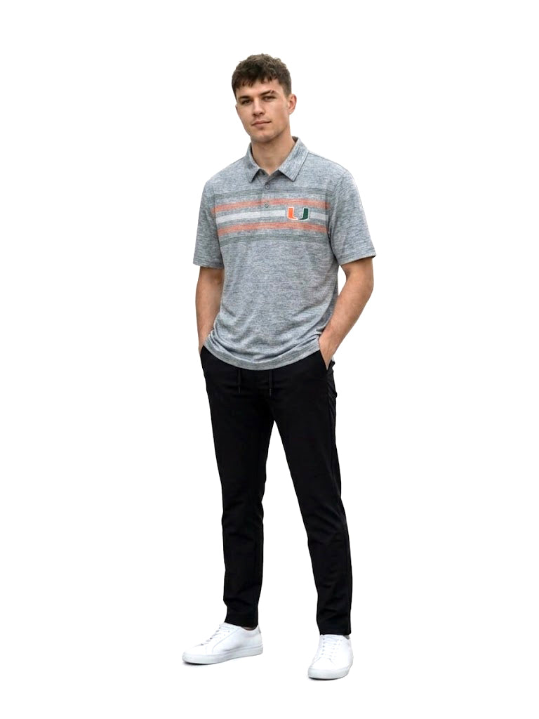 CAPTIVATING STRIPED POLO WITH U LOGO | GREY