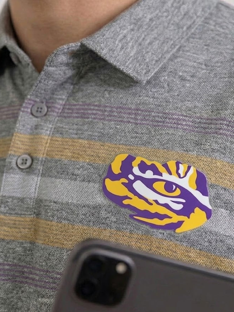 CAPTIVATING STRIPED POLO WITH SNAK LOGO | GREY