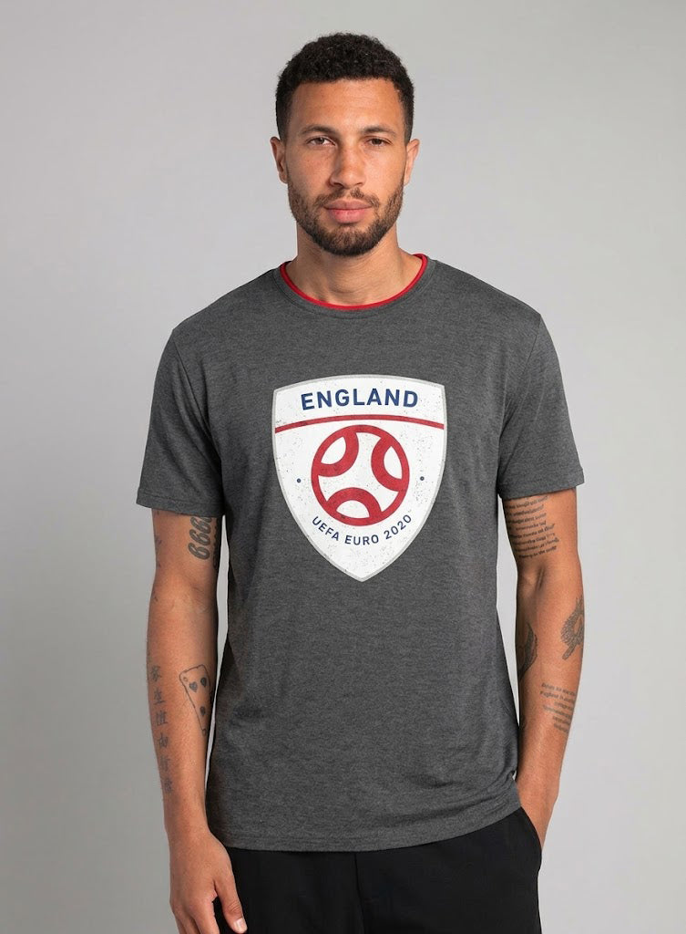 UEFA EURO 2020 FAN ENGLAND PRINT T-SHIRT | DRAK GREY