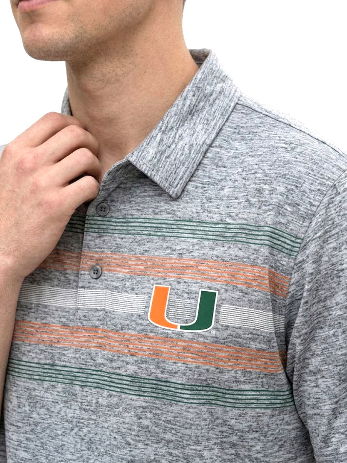 CAPTIVATING STRIPED POLO WITH U LOGO | GREY