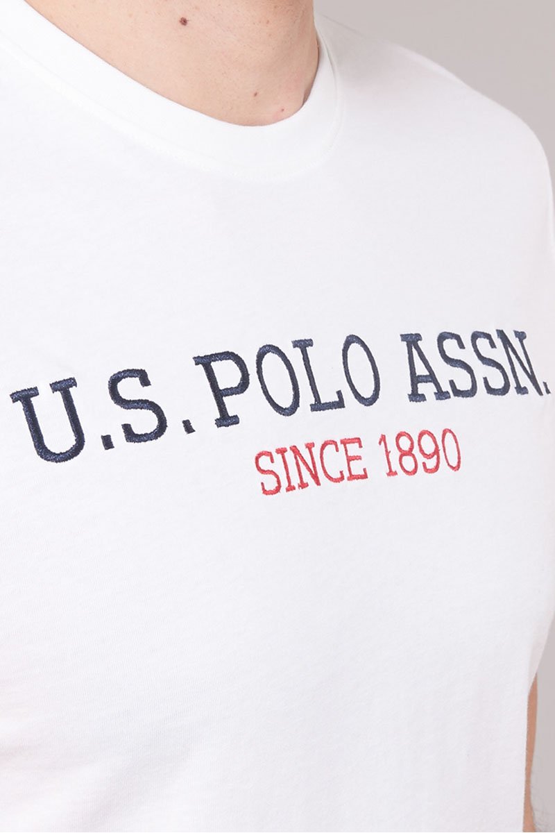 U.S POLO ASSN | BASIC INSTITUTIONAL EMBROIDERED T-SHIRT | WHITE