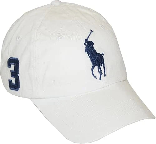 Ralph Lauren Big Pony Baseball Cap in white, a stylish and adjustable cap for men. Ideal for casual, gym, and outdoor wear. Available online in Pakistan.