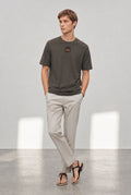 HERMES PARIS T-SHIRT LUXURY MERCERIZED COTTON | TAUPE GREY