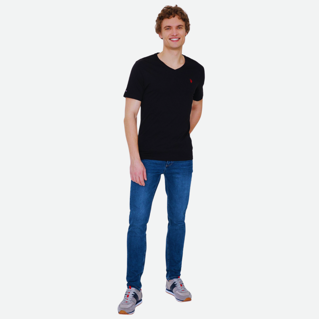U.S. POLO ASSN. BASIC-V NECK T-SHIRT | BLACK