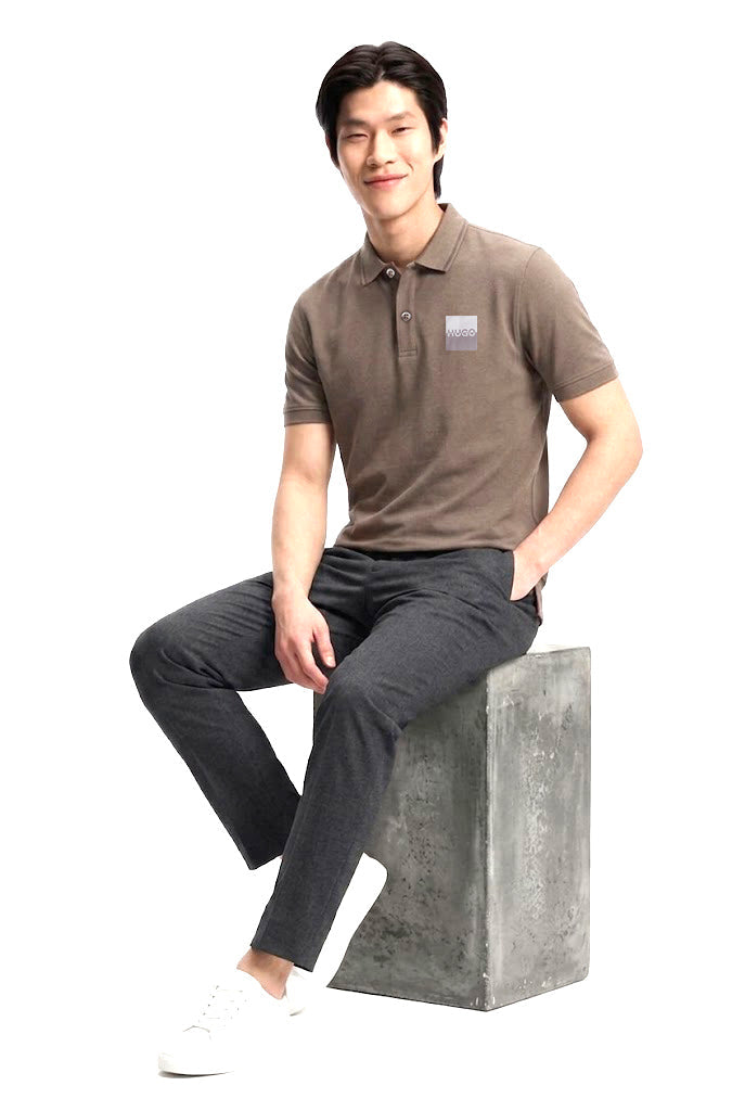 HUGO BOSS DUSPLITY POLO SHIRT | TAUPE